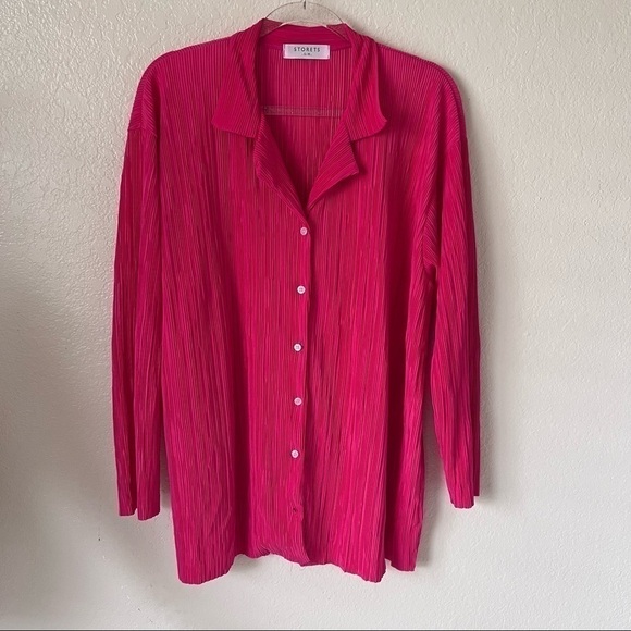 Storets Maria Oversized Plisse Shirt size medium - Picture 2 of 8